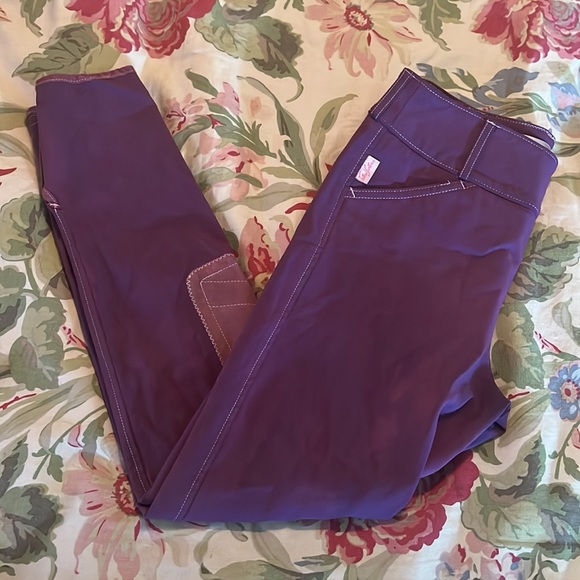 THE TAILORED SPORTMAN English Riding Pant Size 24 Equestrian Flat Front Leather - Picture 2 of 16